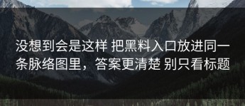 没想到会是这样 把黑料入口放进同一条脉络图里，答案更清楚 别只看标题